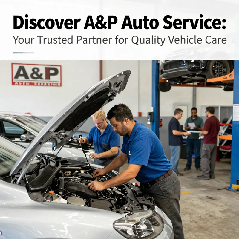 An engaging view of A&P Auto Service showcasing technicians at work and a satisfied customer interaction.