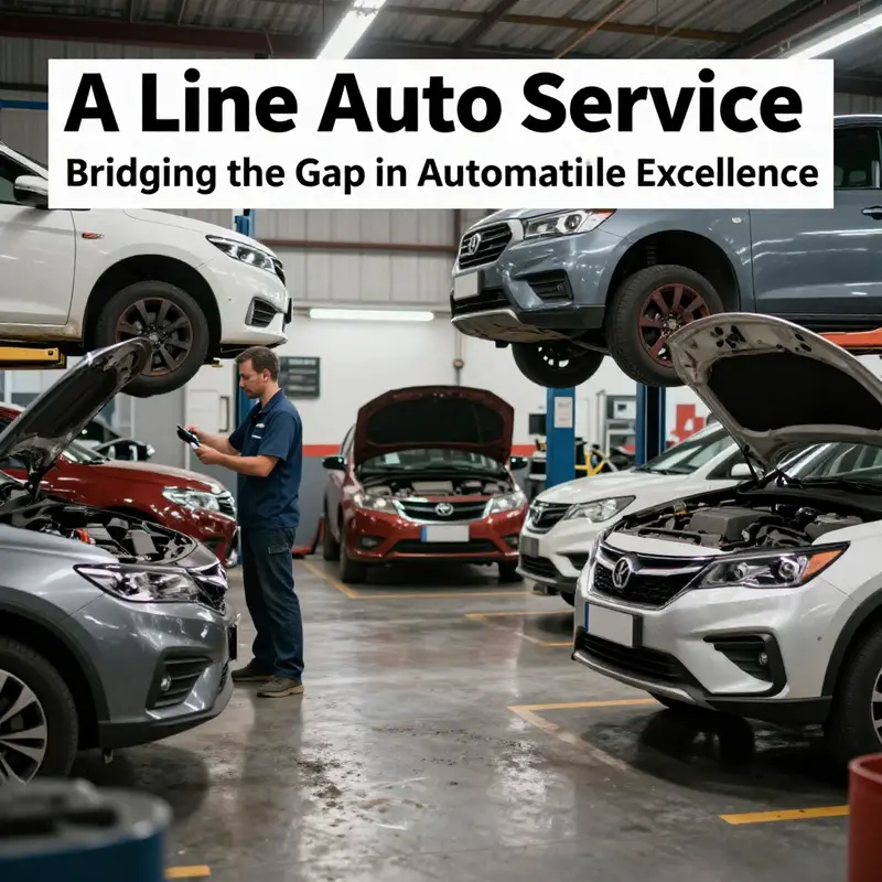 A busy auto repair shop depicting various vehicles receiving maintenance, symbolizing excellence in automotive services.