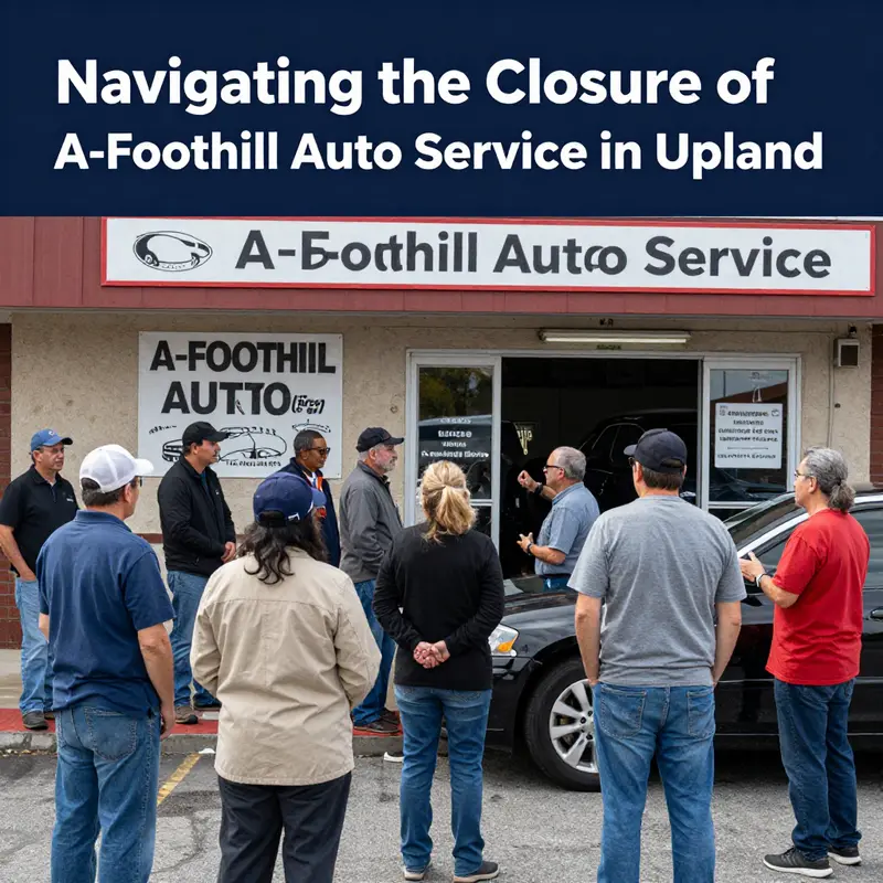 The storefront of A-Foothill Auto Service, now permanently closed, reflects a significant change in the Upland automotive industry.