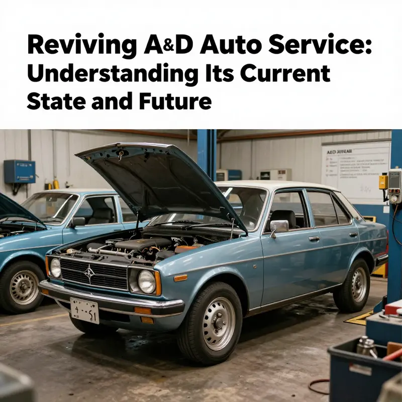 A creative depiction of A&D Auto Service, showcasing cars and service equipment, embodying its legacy.