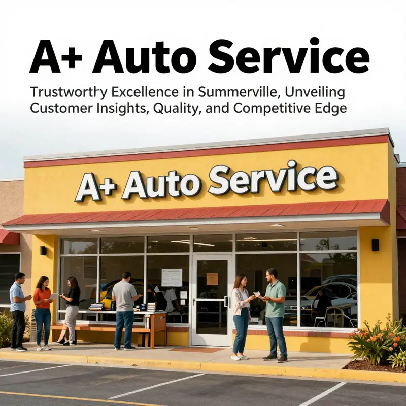 Exterior view of A+ Auto Service in Summerville, highlighting its welcoming ambiance.