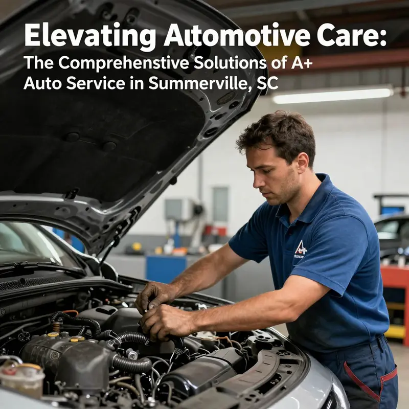 A mechanic working on a car at A+ Auto Service, showcasing professionalism and care.