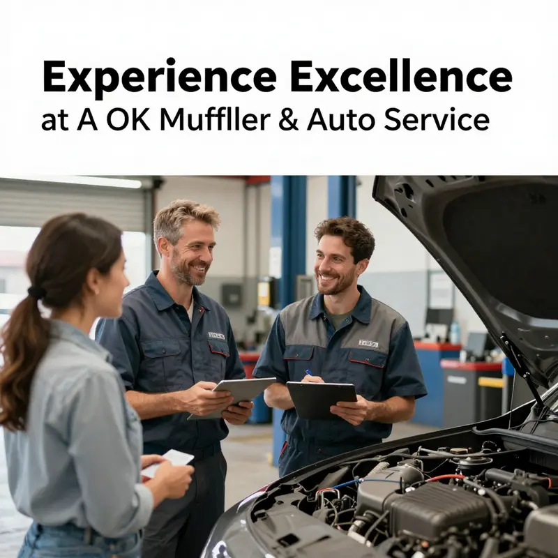 Customers having a pleasant experience at A OK Muffler & Auto Service.