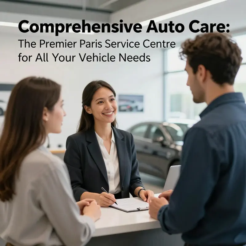 Technicians diligently providing a range of services at a Paris auto service centre, from routine checks to comprehensive repairs.