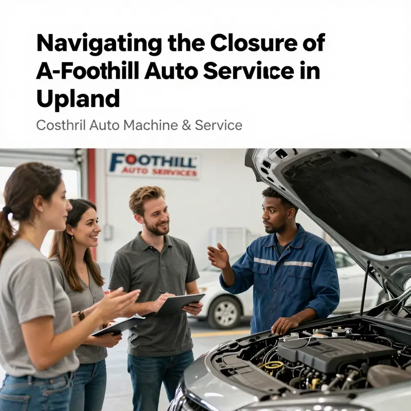 The storefront of A-Foothill Auto Service, now permanently closed, reflects a significant change in the Upland automotive industry.