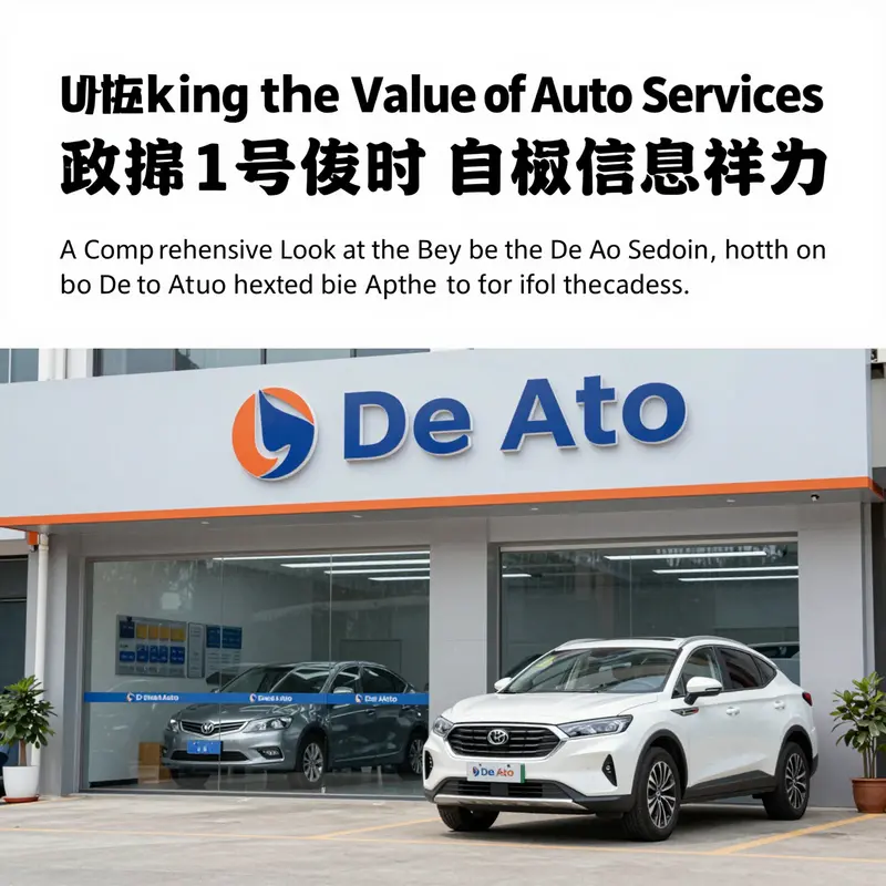 Cover image featuring the De Ao Auto logo beside a modern service center, symbolizing quality automobile services.
