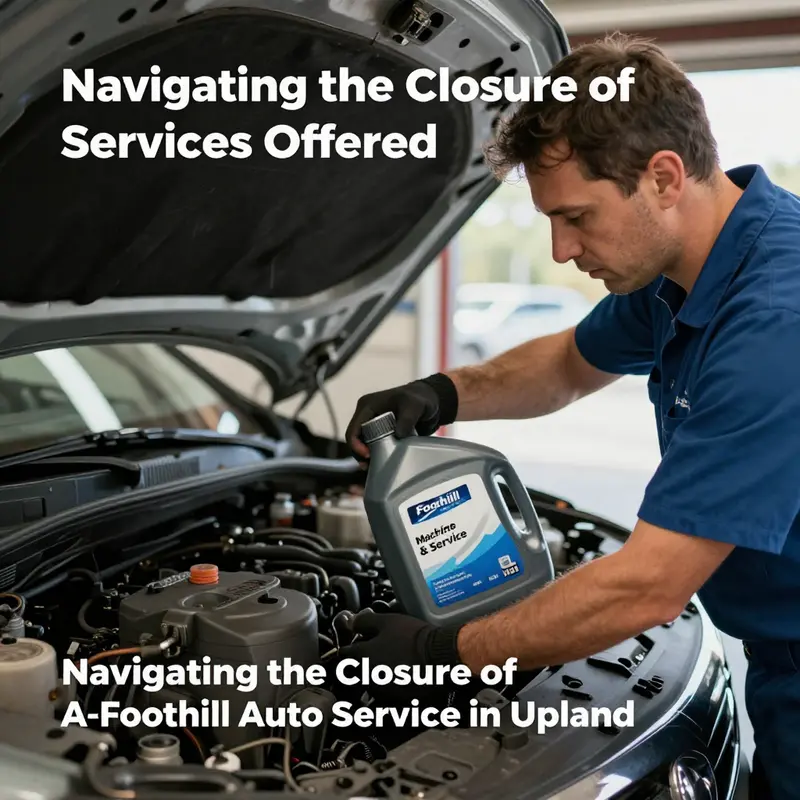 The storefront of A-Foothill Auto Service, now permanently closed, reflects a significant change in the Upland automotive industry.