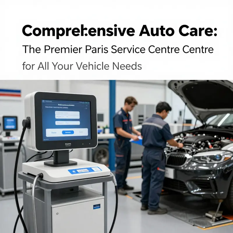 Technicians diligently providing a range of services at a Paris auto service centre, from routine checks to comprehensive repairs.