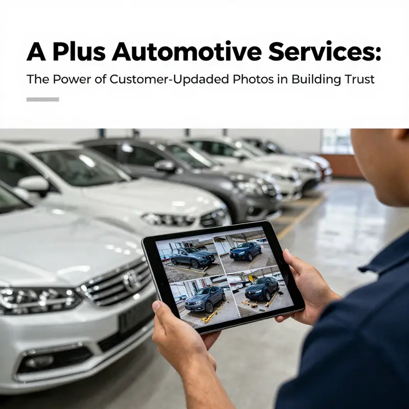 Customer-uploaded photos prominently displayed within A Plus Automotive Services enhance the shop’s credibility.