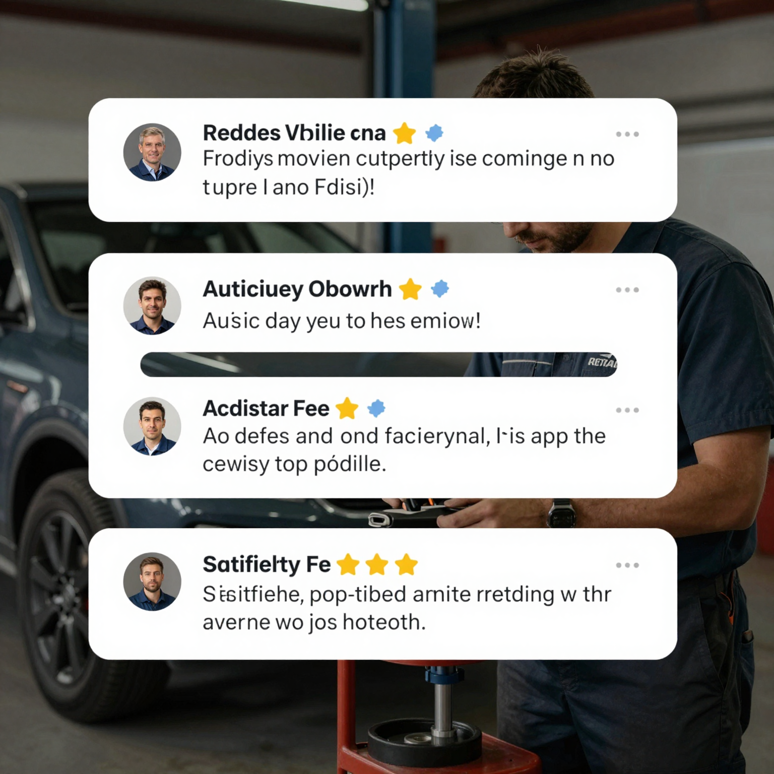 Customer testimonials for auto repair services