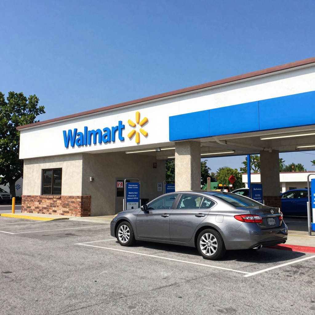 Car parked outside Walmart Auto Service