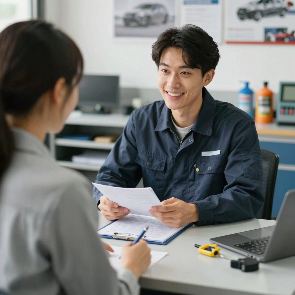 Auto Service Writer at Work