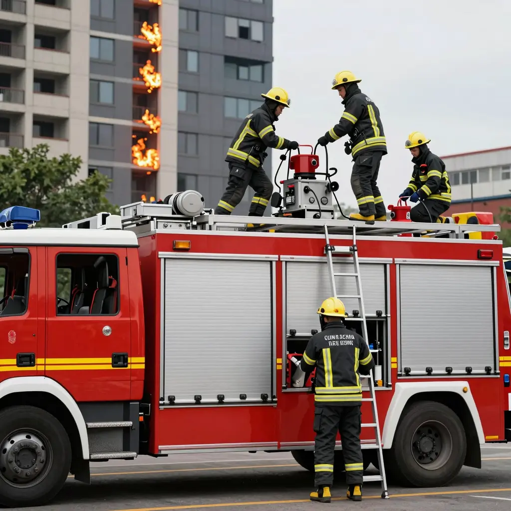 Ladder Truck Trailer in Action