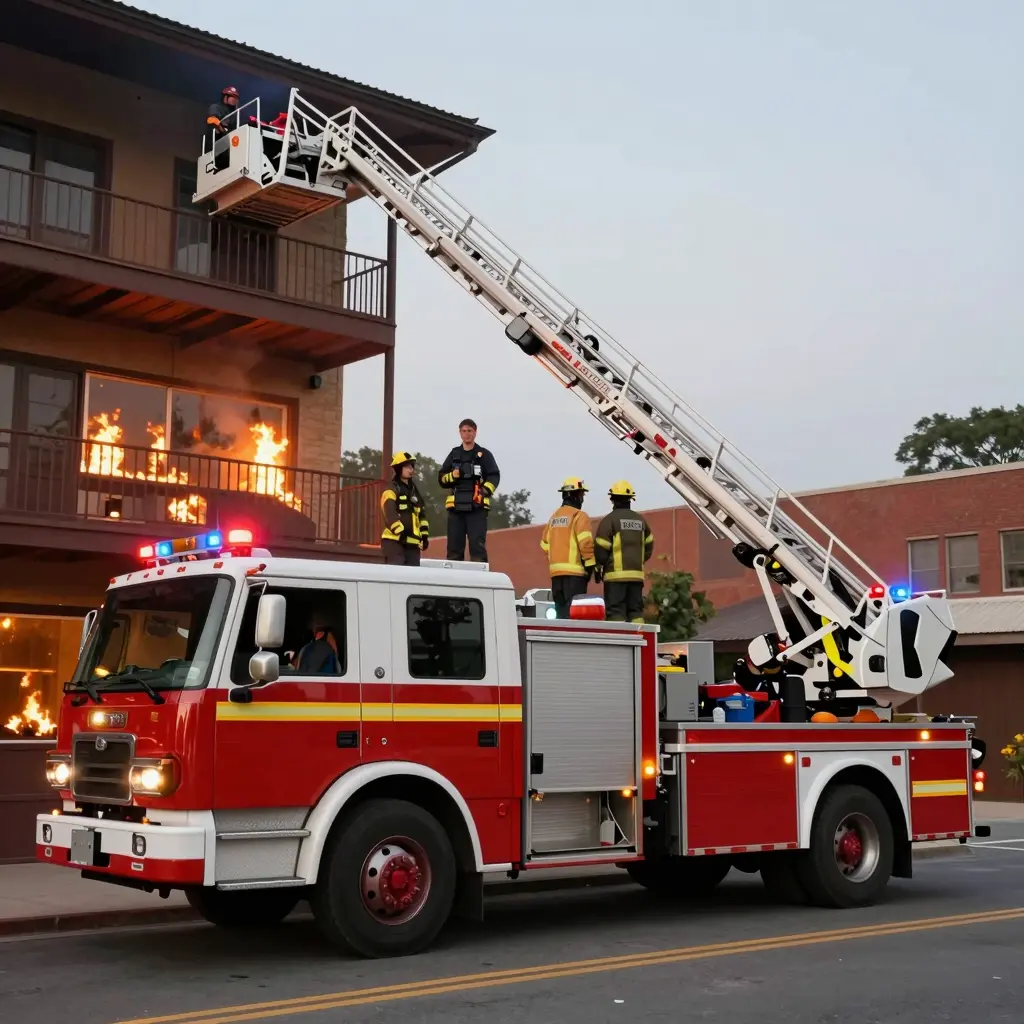 Ladder Truck Trailer in Action