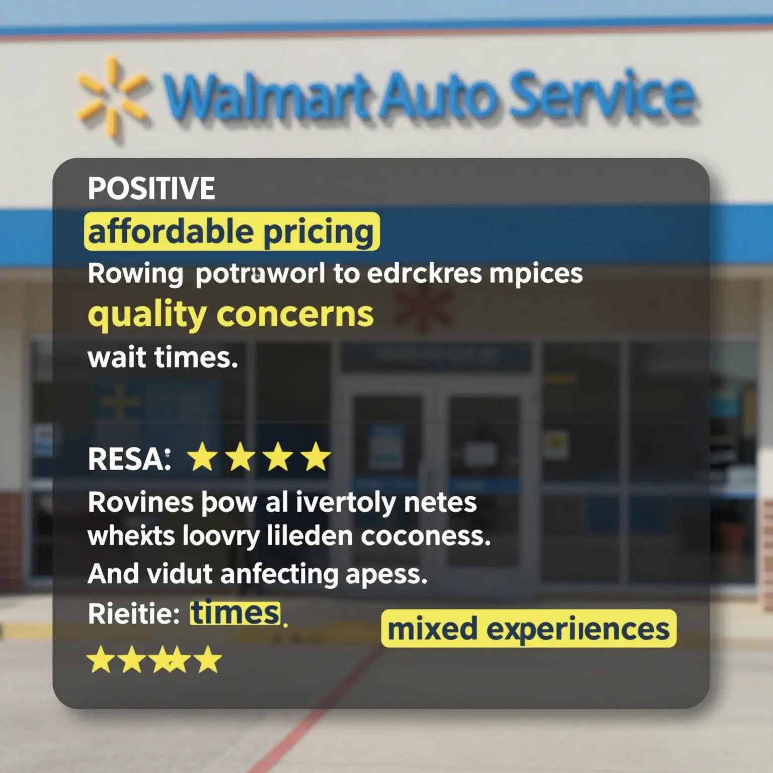 Walmart Auto Service Review Summary